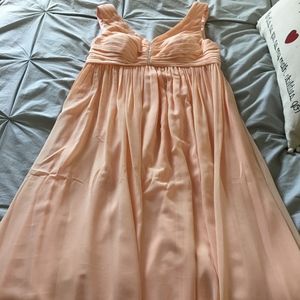 Peach chiffon maternity gown